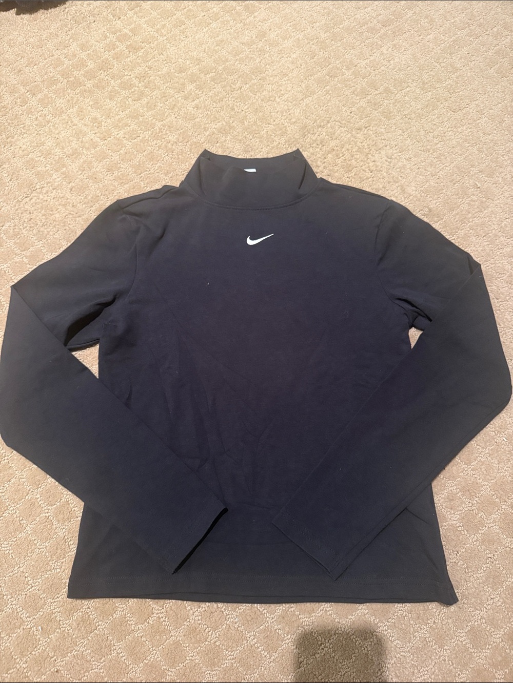 Nike Black Long-Sleeve Mock Neck Shirt